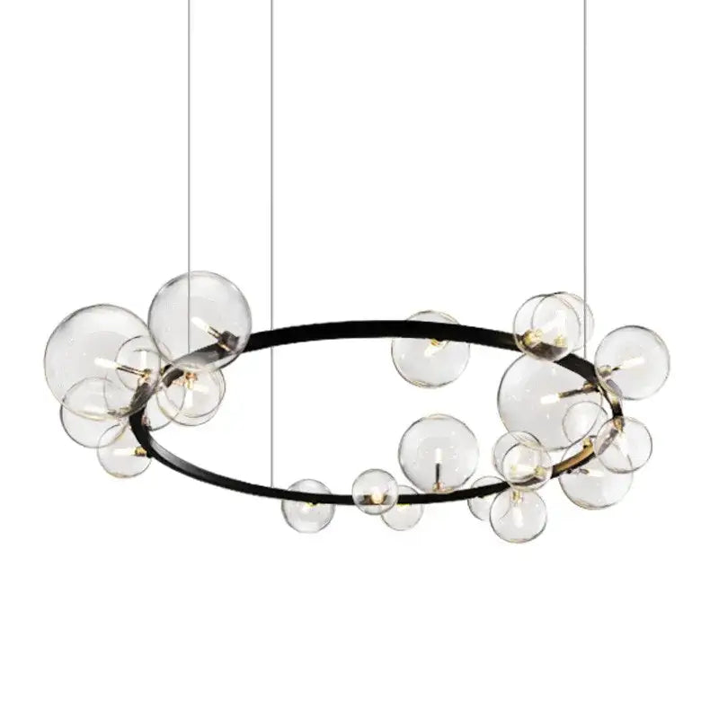 Modern black decorbites glass ball g9 led chandelier dining room
