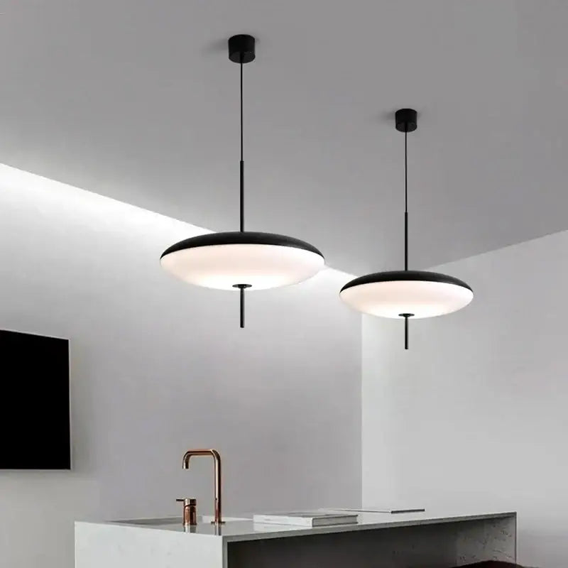 Modern black designer iron pendant light for dining room and bar