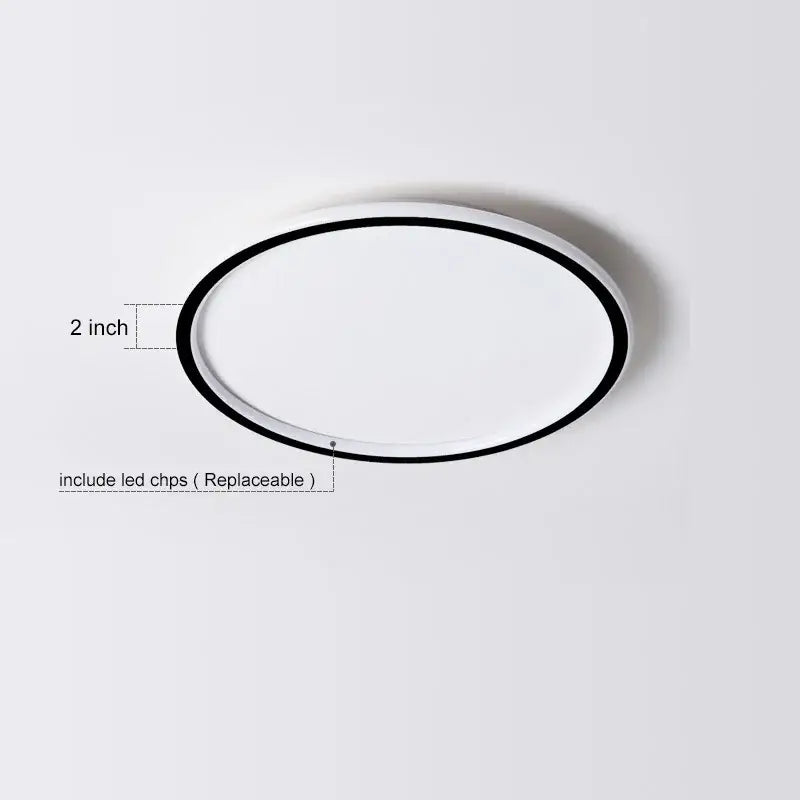 Modern black dimmable led ring ceiling light for living room