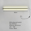 Modern black dimmable long wall lamp for bedroom ambient lighting