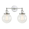 Modern black double ball heads globe glass wall sconce bedroom light
