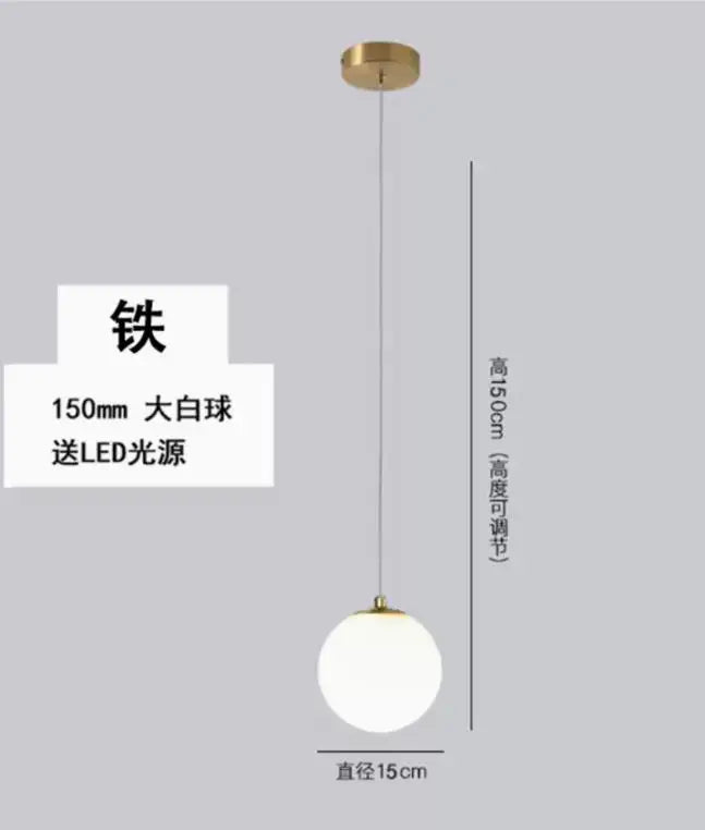 Modern black double glass ball pendant light for bedroom ceiling