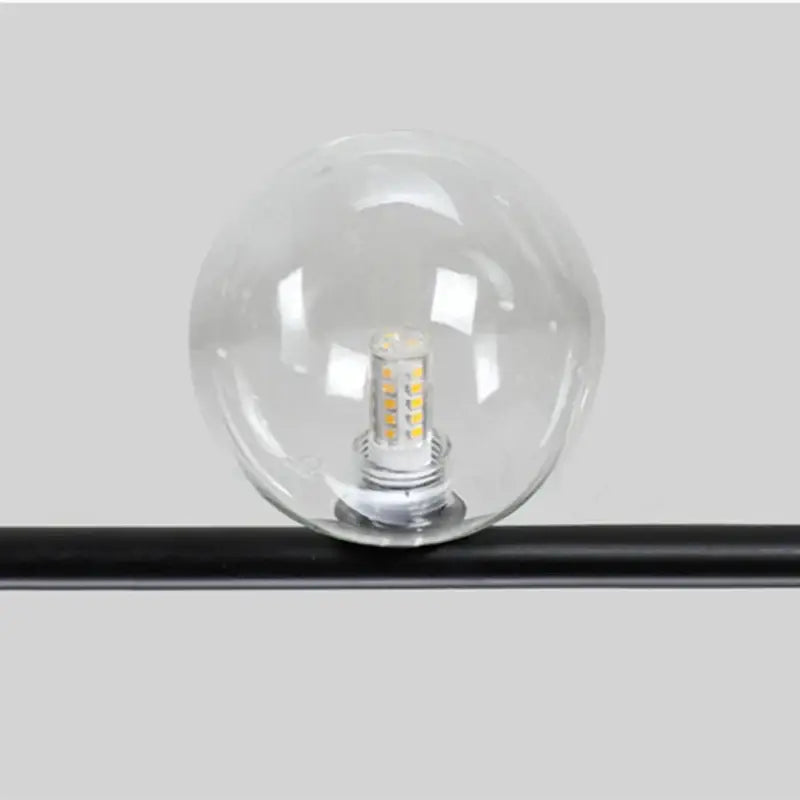 Modern black double glass lampshade chandelier for dining room