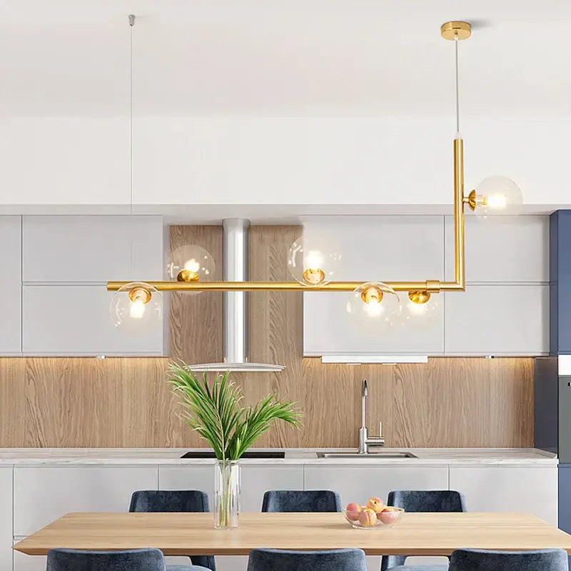 Modern black double glass lampshade chandelier for dining room