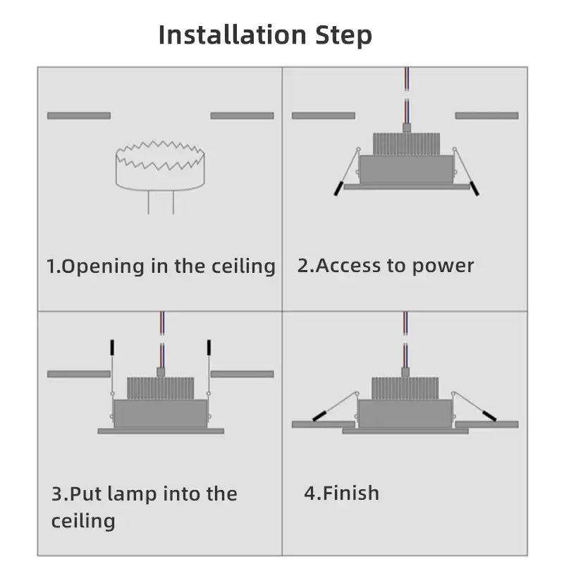 Modern black double ring led recessed ceiling light for living room