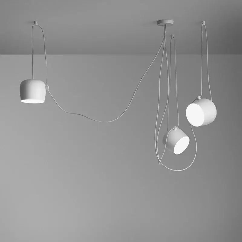 Modern black drum led pendant kitchen ceiling light