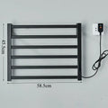 Modern black electric towel warmer with digital display for bathroom