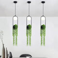Modern black flower pot pendant light dining room planter decor