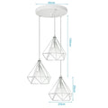 Modern black geometric diamond pendant lights trio for kitchen