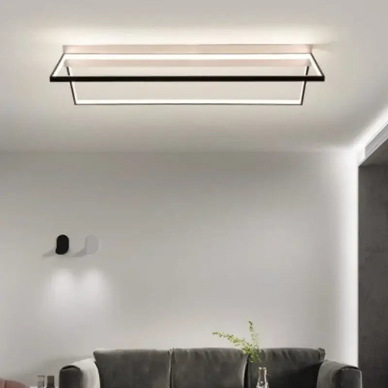 Modern black geometric led ceiling lights for living room illumination