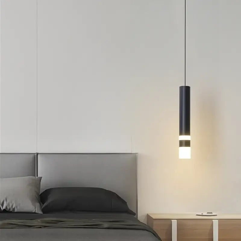 Modern black geometric led pendant light for living room