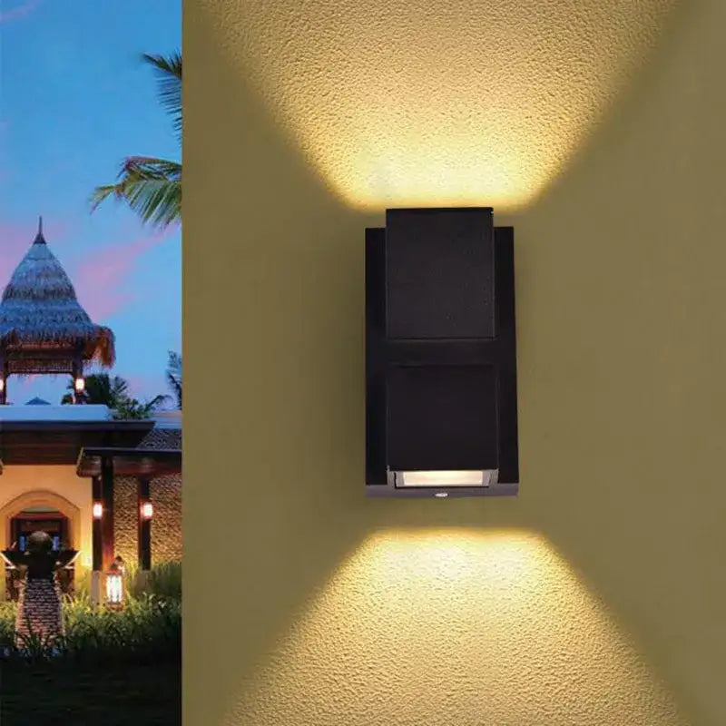 Modern black geometric led wall lamps garden outdoor sconce