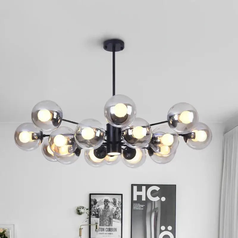 Modern black glass ball led chandelier – dining room pendant light