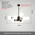 Modern black glass ball led chandelier for dining room