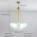 Modern black glass ball led chandelier living room light