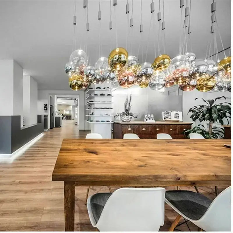 Modern black glass ball led pendant lamps for kitchen dining room