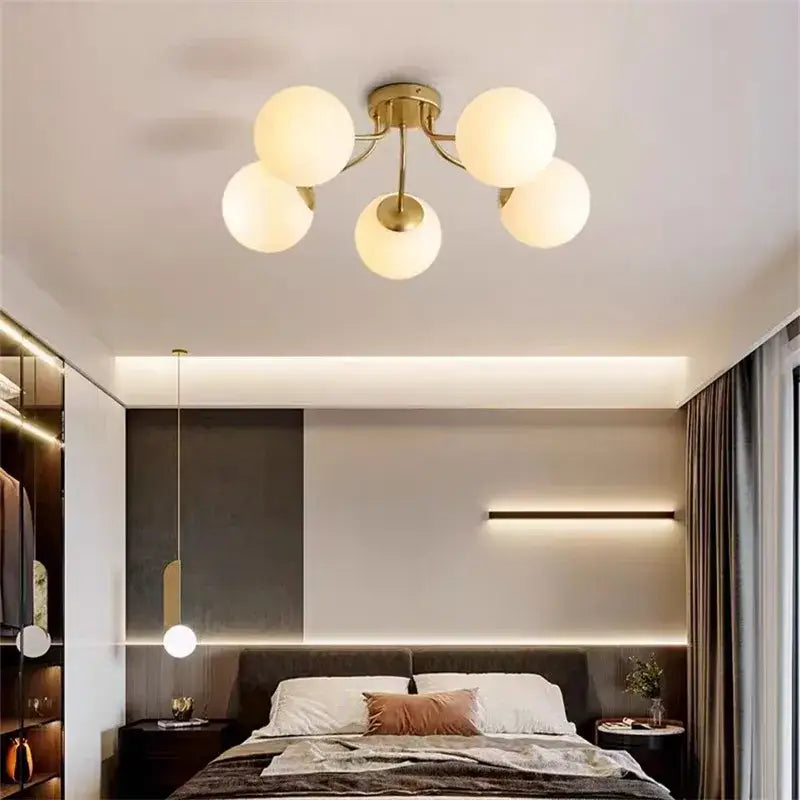 Modern black glass bubble led ceiling light living room