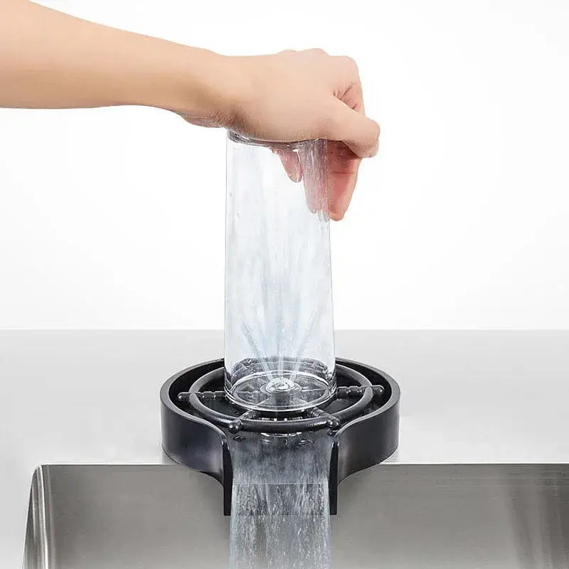 Modern black glass rinser sink – kitchen automatic cup washer