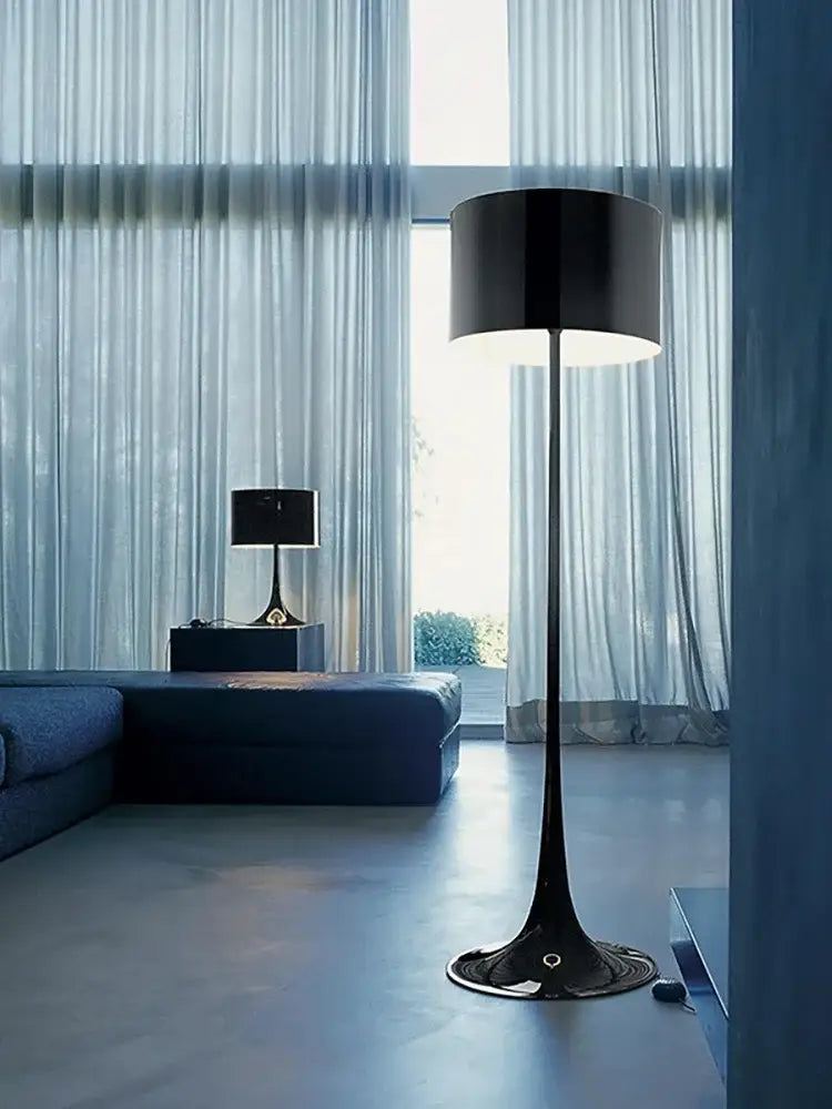 Modern black glossy design mushroom floor lamp for living room