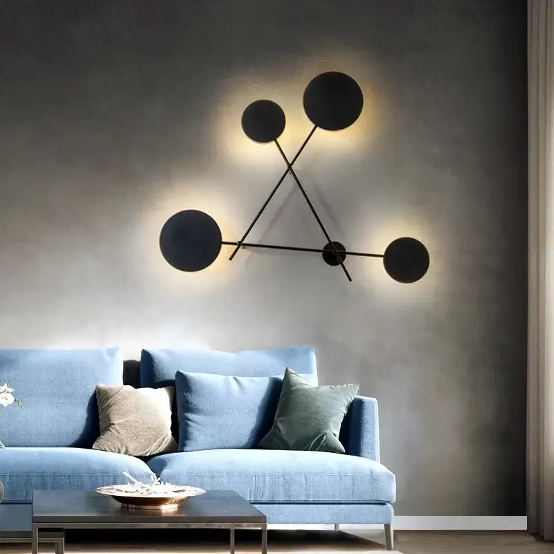 Modern black & gold adjustable rotating led wall sconce bedroom light