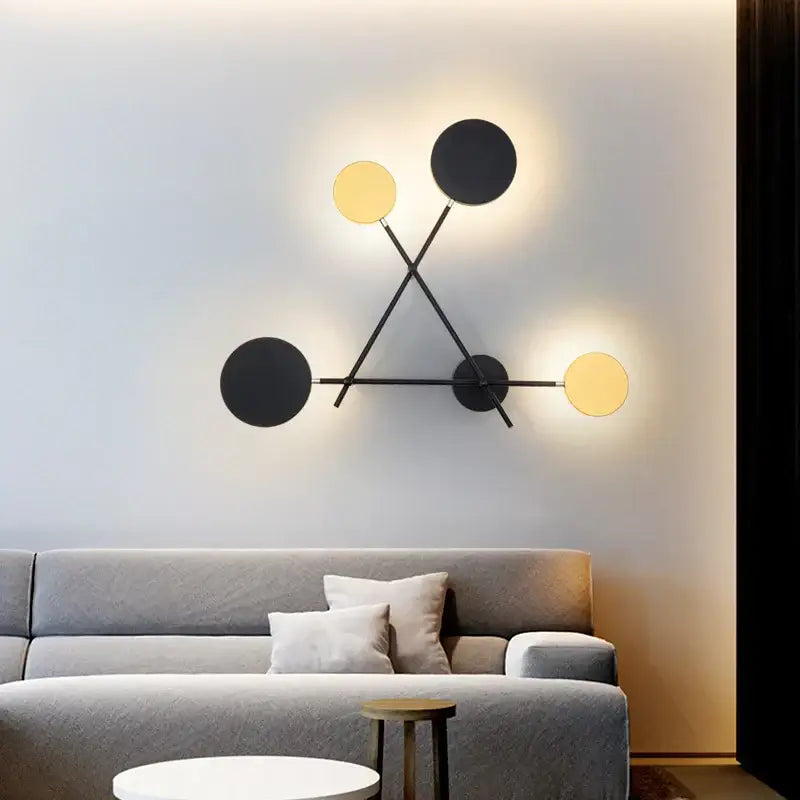 Modern black & gold adjustable rotating led wall sconce bedroom light