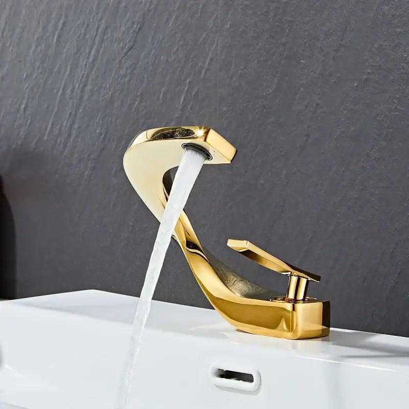 Modern black & gold basin faucet bathroom mixer tap