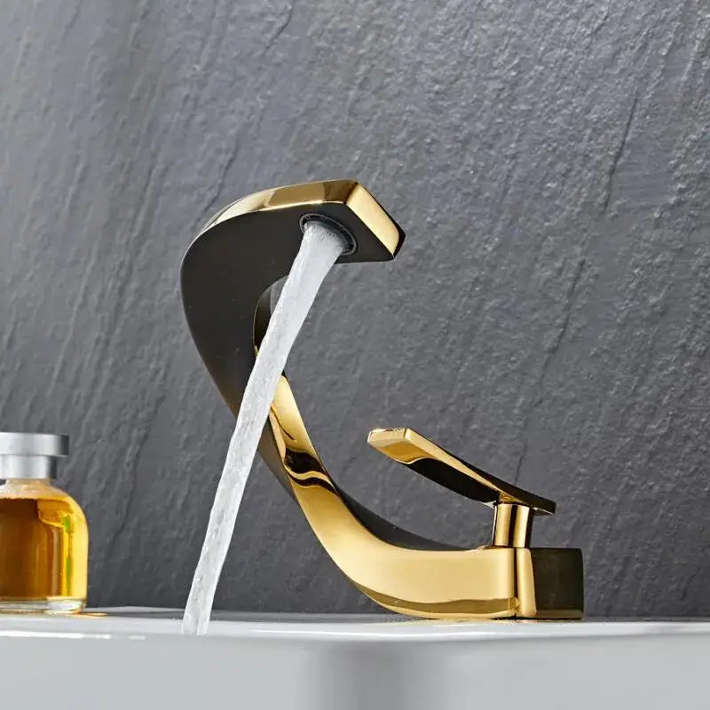 Modern black & gold basin faucet bathroom mixer tap