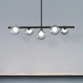Modern black & gold bubble clear glass island light dining room