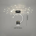 Modern black & gold celestial led ceiling lamp bedroom projection light