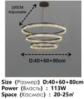 Modern black & gold circular pendant light living room led rings