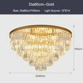 Modern black & gold crystal ceiling chandelier living room light