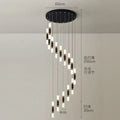 Modern black & gold crystal led chandelier staircase pendant light