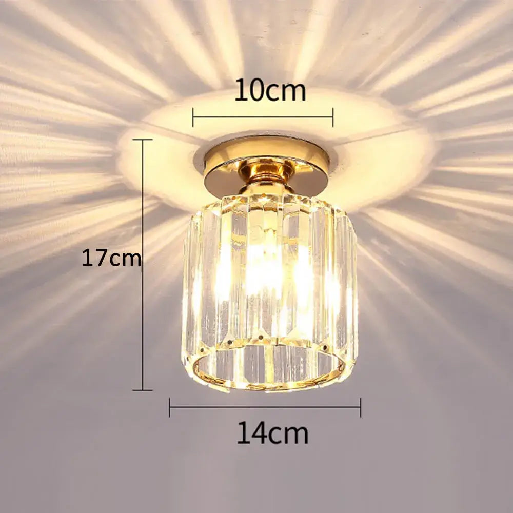 Modern black & gold crystal pendant ceiling light bedroom decor