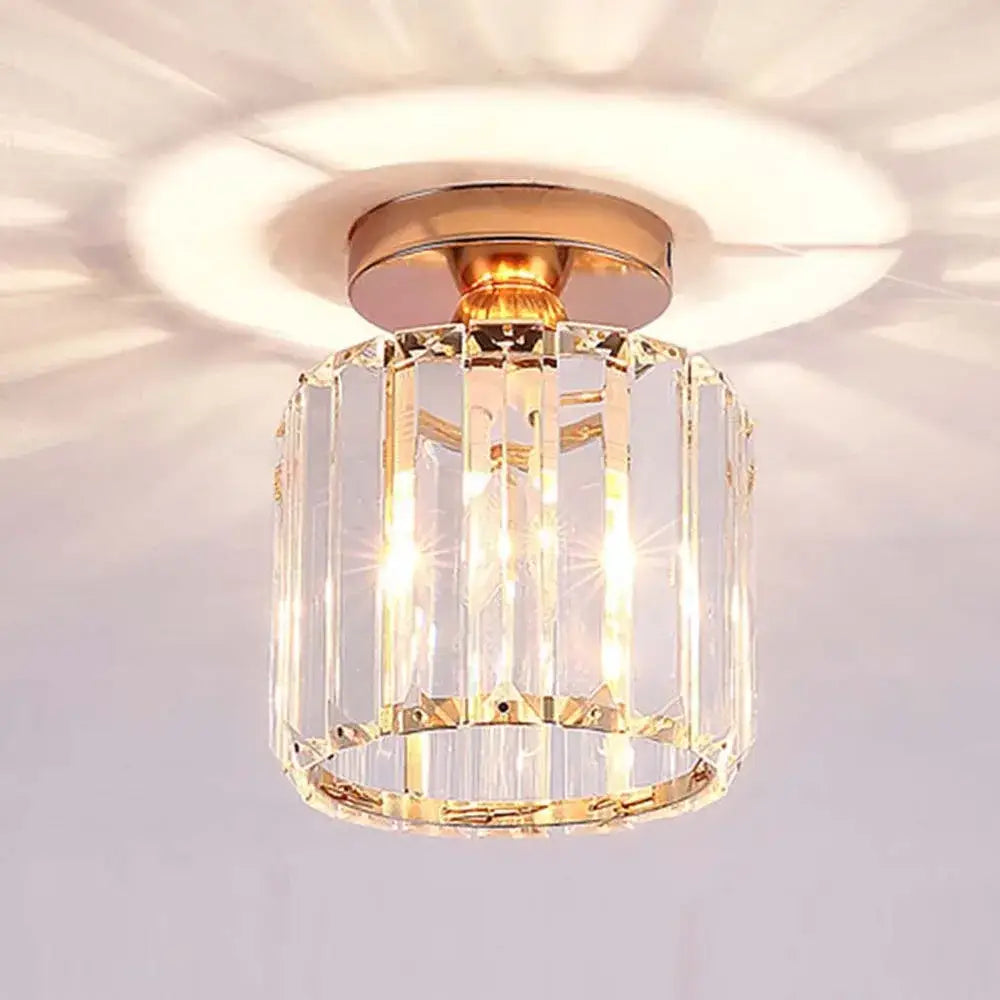Modern black & gold crystal pendant ceiling light bedroom decor