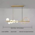 Modern black & gold glass ball led chandelier for dining room