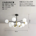 Modern black & gold glass ball led chandelier living room light
