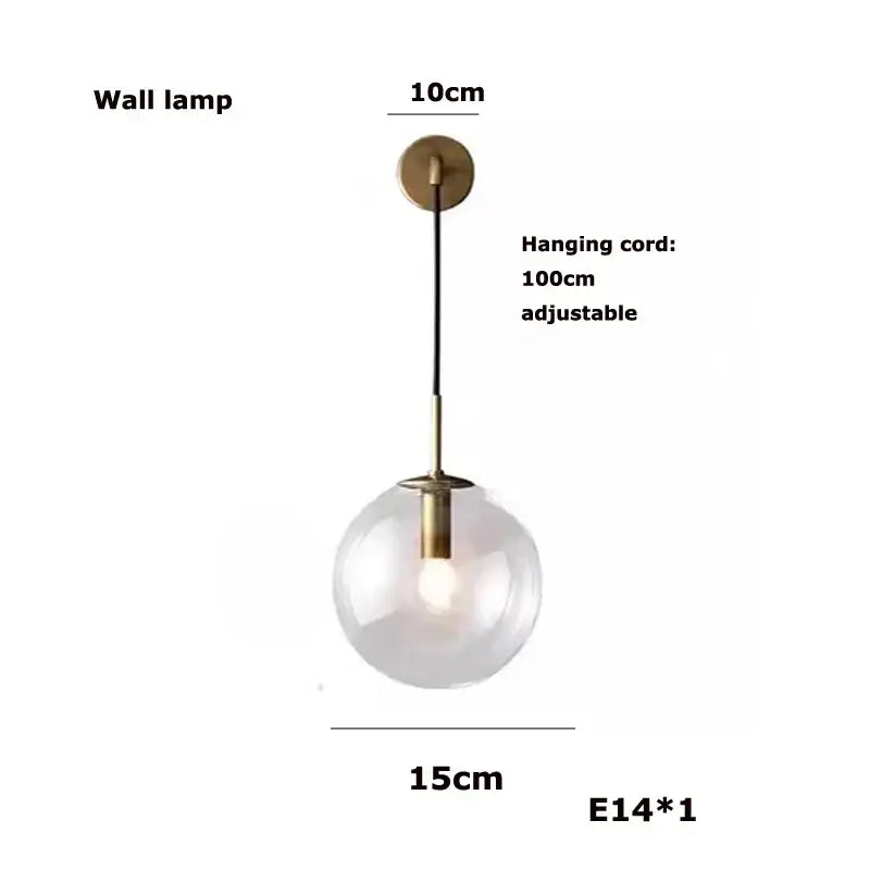 Modern black & gold glass dandelion led chandelier living room light
