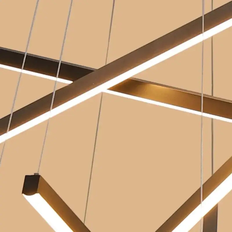 Modern black & gold led black ceiling chandelier dining room light