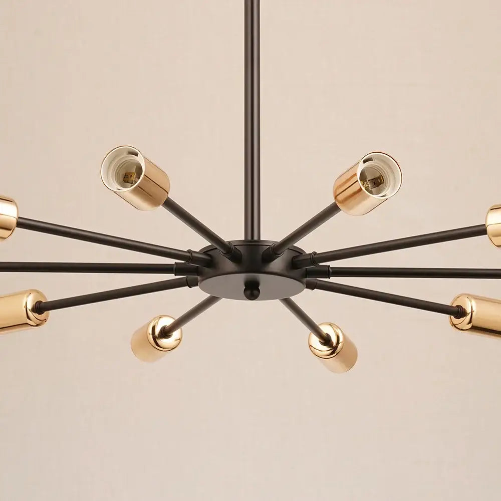 Modern black & gold led ceiling light for bedroom