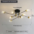 Modern black & gold led round ball chandelier dining room light