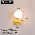 Modern black & gold led wall lights for bedroom