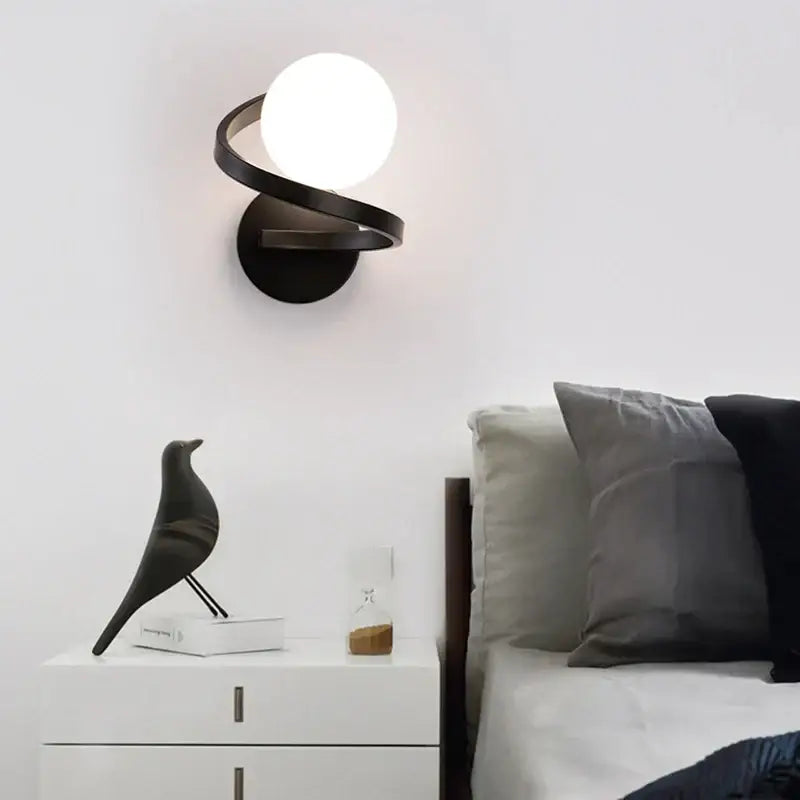 Modern black & gold led wall lights for bedroom