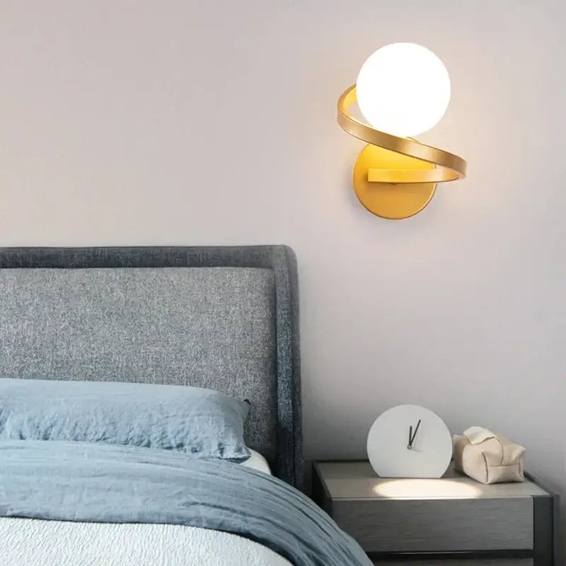 Modern black & gold led wall lights for bedroom