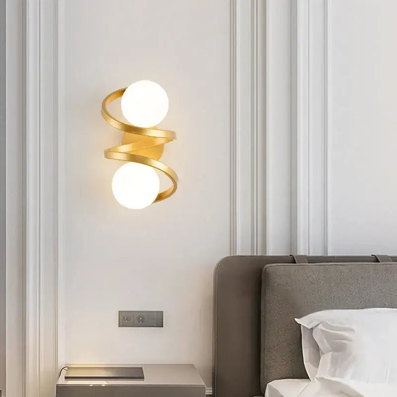 Modern black & gold led wall lights for bedroom