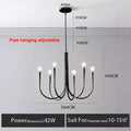 Modern black gold metal chandelier dining room 9 light fixture