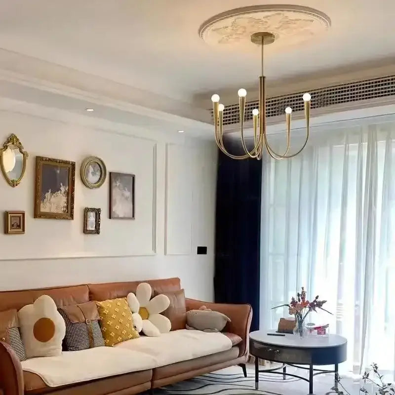 Modern black gold metal chandelier dining room 9 light fixture