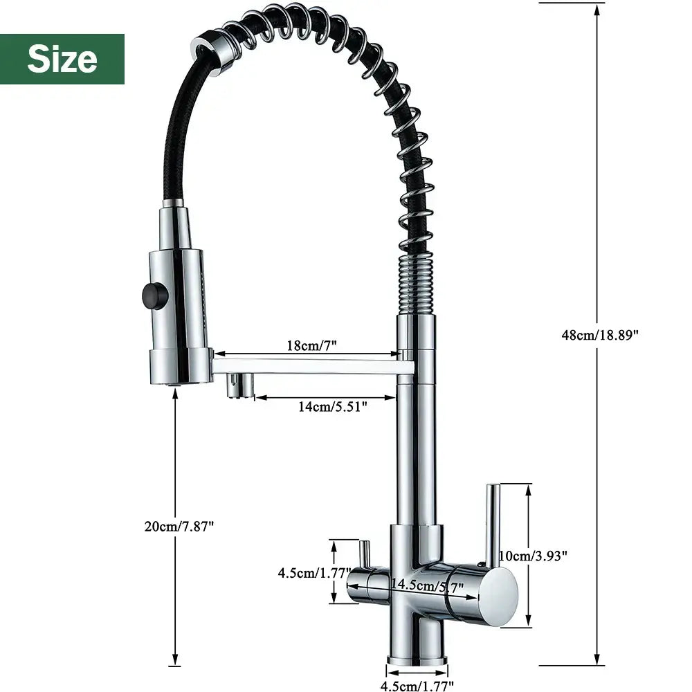 Modern black gold & silver water filter faucet kitchen flexible tap