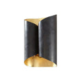 Modern black & gold twisted light fixture porch wall sconce