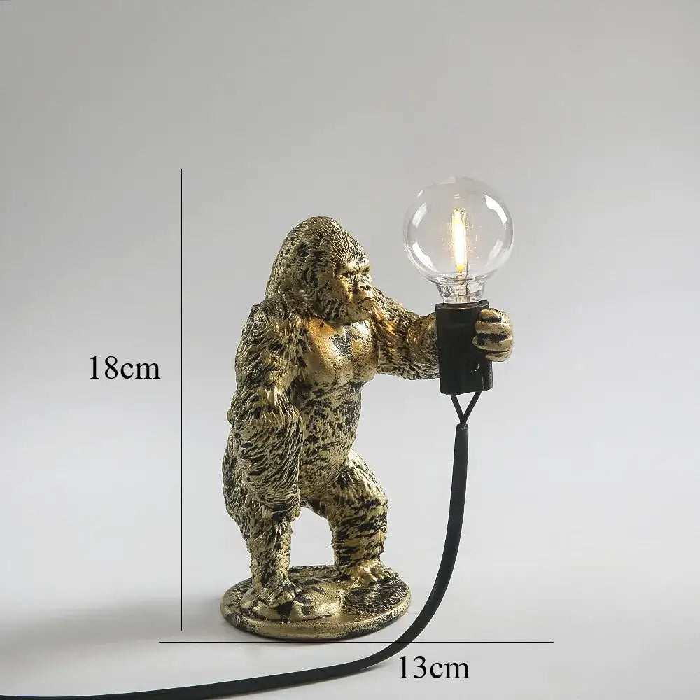 Modern black gorilla night light bedroom resin lamp