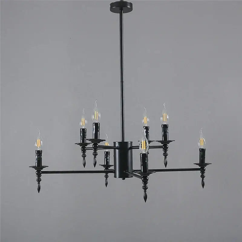 Modern black iron art led pendant chandelier for living room